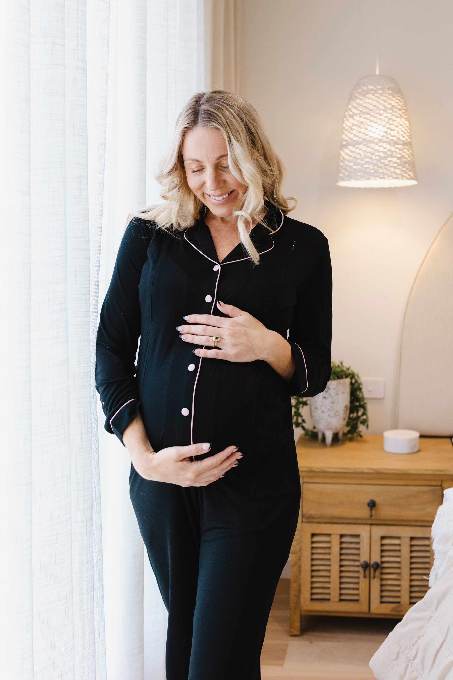 "The Clareece" Maternity/Postpartum Pyjama Set - Black
